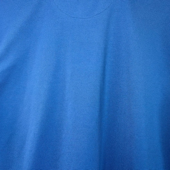 Cubavera Mykonos Blue Solid Textured Polo Large Mens - Picture 6 of 15